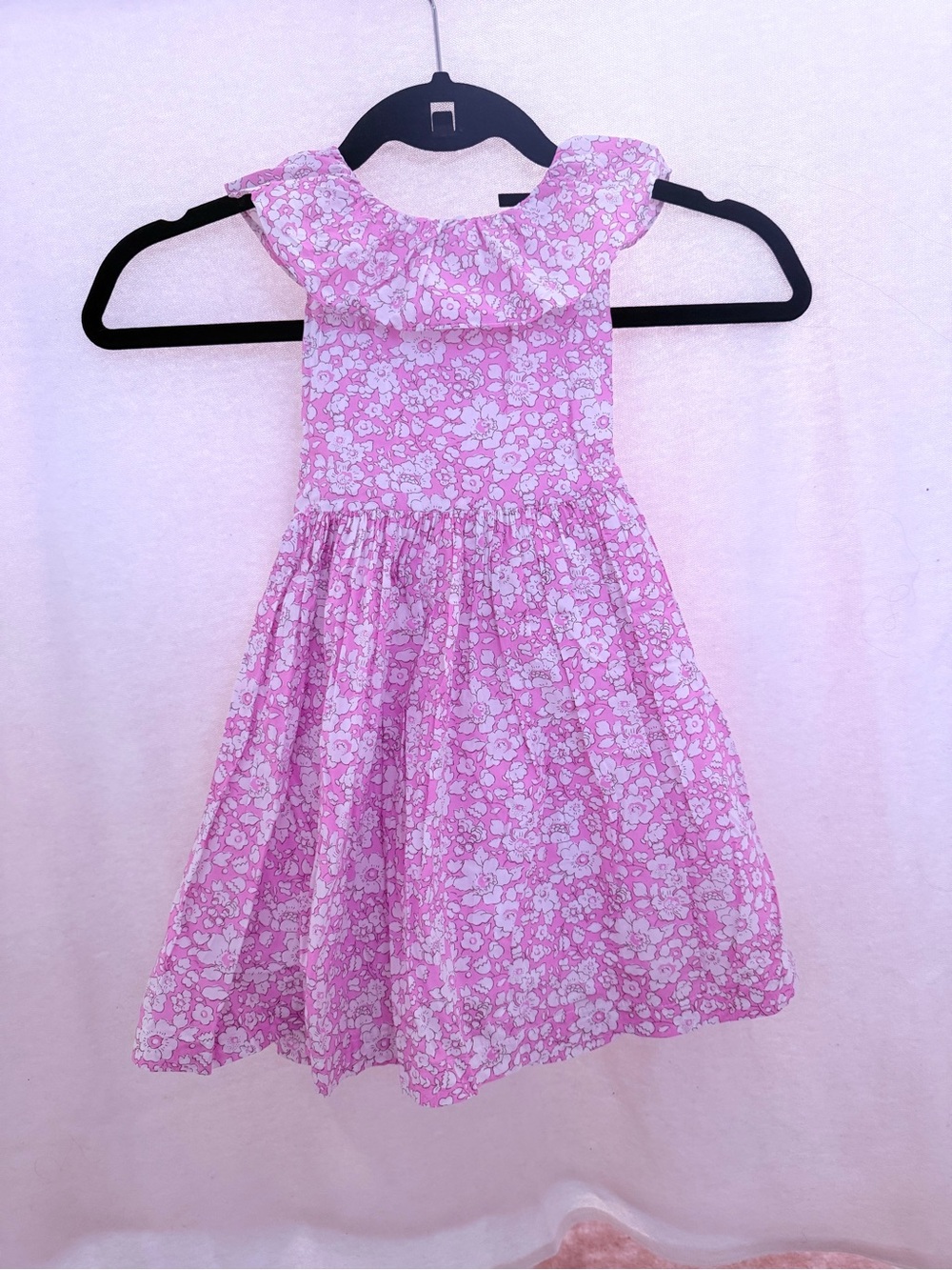 Lily Rose Pink Floral Ruffle-Neck Dress